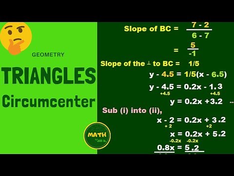 How to Find the Circumcenter of a Triangle with Given Three Coordinates Vertices Geometry