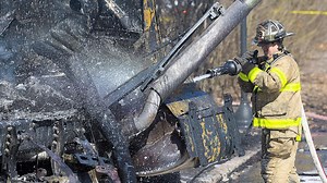 Fiery tanker crash kills driver, burns Maryland homes