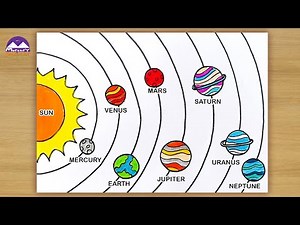 How to draw solar system easily step by step | Simple solar system | Solar system drawing easy idea