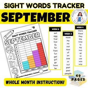 First 1st Grade Sight Word List and Practice Worksheets, Assessment and Tracker