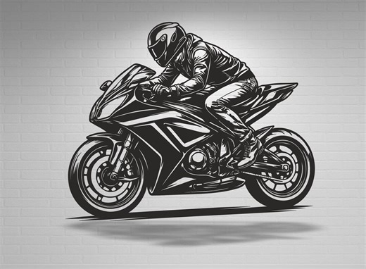 Motorcycle Man Vector Desıgn,compatible With Metal Laser Cutting, Plasma and Wood CNC Machines (svg,dxf,cdr,dwg) - Etsy