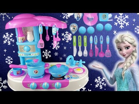 8 Minutes Satisfying with Unboxing Frozen Elsa Kitchen Play Set Review Toys | ASMR