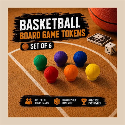 Basketball Board Game Tokens – Set of 6 Sports Gaming Pieces - Etsy