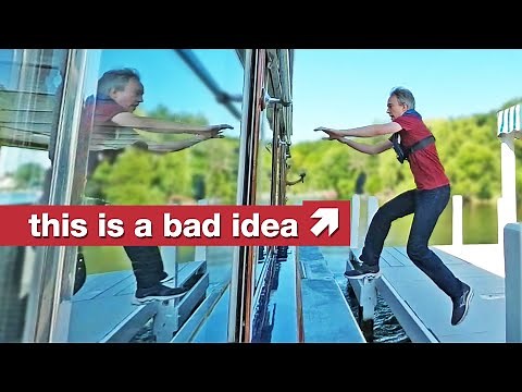 Delivering mail by jumping from a moving boat