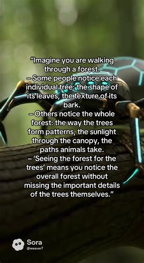 #Connect to cognition: Detail-focused thinking: paying attention to small parts, one at a time. This is common in #neurotypical cognition and is great for precision work. Pattern-focused thinking: noticing how all the parts connect to form a system. This is often stronger in #neurodivergent cognition. Balanced thinking: switching between seeing details and the big picture. This is what scientists and engineers often need to do—it’s “seeing the forest for the trees.” Give a real-world example: De
