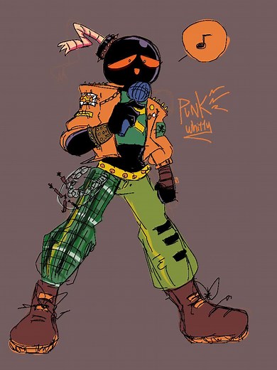 PUNK Whitty FNF Digital Art Showcase