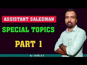 Assistant Salesman || Special Topics || Part 1