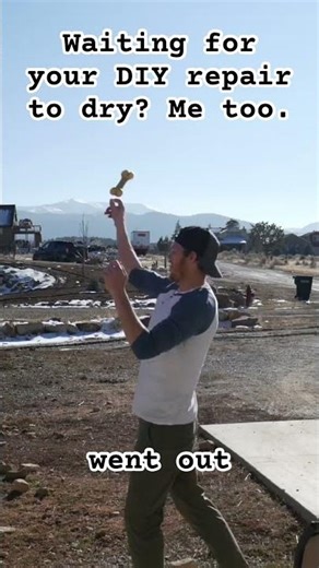 What did I do while waiting for my DIY repair to dry? #diyhomerepair #diy #fetch #doglife #waiting