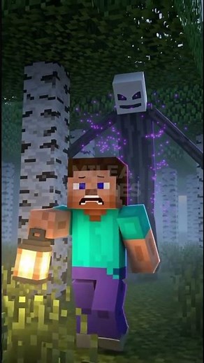 SLENDER MAN in Minecraft?! RUN! 😱 #shorts #usashorts #minecraft #mileaframes