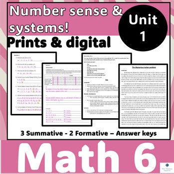 MYP MATH 6: NUMBER SENSE FORMATIVE & SUMMATIVE ASSESSMENTS