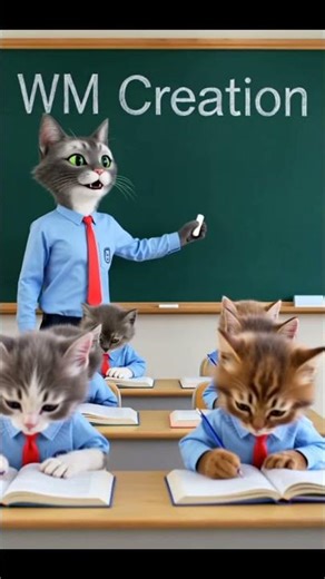 Cute Cat Story 🐱 Mother Cat Takes Kittens to School | Cat Cartoon | Kitten Story | WM Creation
