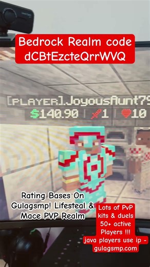 Fun LIFESTEAL PVP REALM java and bedrock ! #trending #minecraft