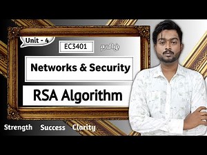 RSA Algorithm in Tamil | Networks and Security in Tamil | EC3401 in Tamil | Unit 4
