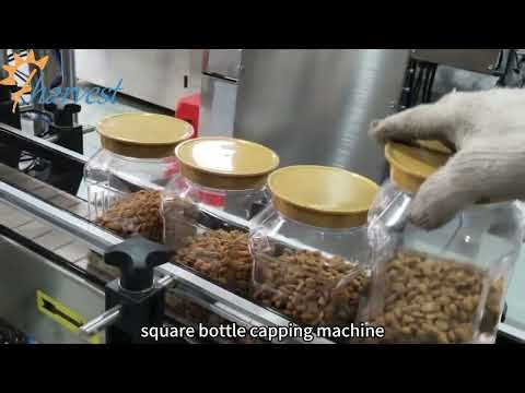 Fully automatic double-head capping machine for square can, walnut can and nut can capper machine