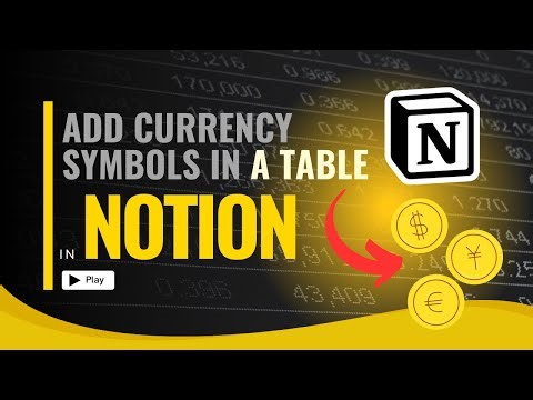 How to Add Currency Symbols in a Notion Table