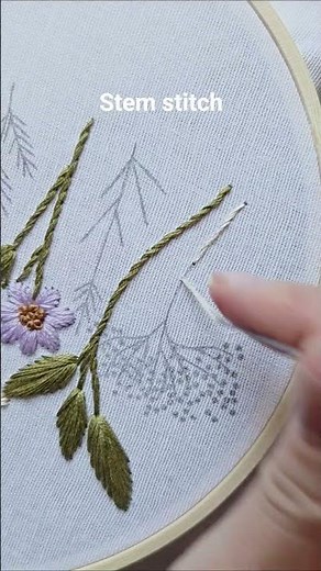 Stem stitch quick tutorial🌸 #embroidery #tutorial #diy #handmade #art #craft #stitch #flowers