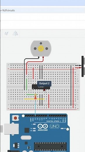 Arduino + L293D Motor Control in Tinkercad #shorts