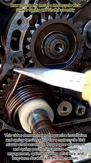 How to Properly Install a Motorcycle Kick Starter Spring and Shaft Assembly #shorts #mechanic