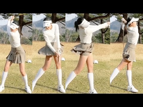 【🇰🇷女子ゴルフ】視線を釘付けにする美脚美女の鋭いスイング💕見なきゃ損😍【韓国人女子ゴルファー@bangdasol_daily】Vol.2