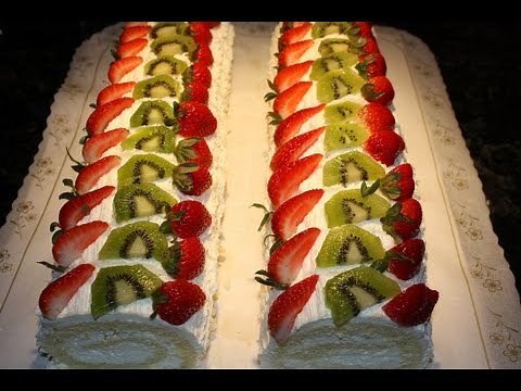 Rollet, roulette or roll cake recipe and decoration