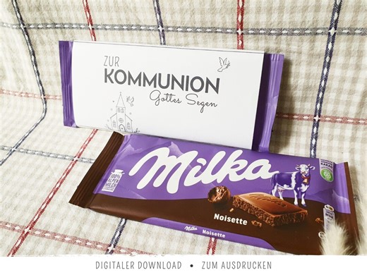 Milka Wrapper for First Communion | God's Blessing Gift | DIY Printable Template | First Communion Party Favor | Table Decoration - Etsy