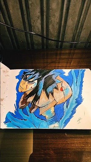how to draw Sasuke Uchiha using chidori.