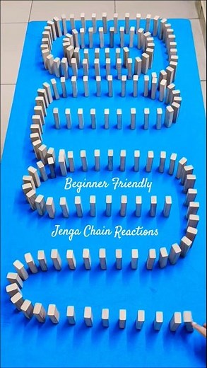 One Push Jenga Domino Magic - Beginner Friendly Chain Reactions ✨ #shorts #jenga #chainreaction
