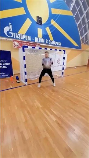 Goalkeeper Training Session in an Indoor Sports Hall