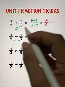 Unit Fraction Tricks 💯 #math #mathlove | Math Love