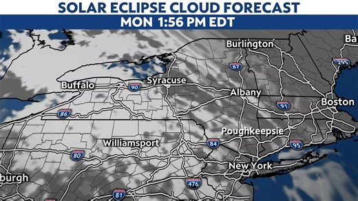 Here's the latest look at the cloud forecast leading up to and through the solar eclipse in upstate New York. Follow our live blog for the latest throughout the I'mday: http://specne.ws/zcZQA5 | Spectrum News 1 Central New York/S Tier