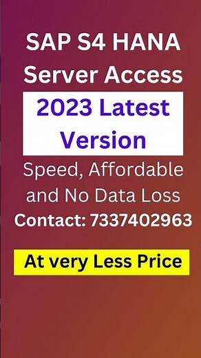 SAP S4 HANA 2023 Access and ECC at Less Price | Fast and No Data Loss | SAP S4 HANA Server Access