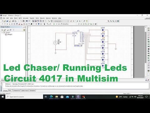 Simulation of led chaser using 4017 circuit in multisim