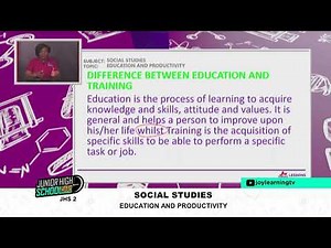 JHS2 - SOCIAL STUDIES - EDUCATION AND PRODUCTIVITY