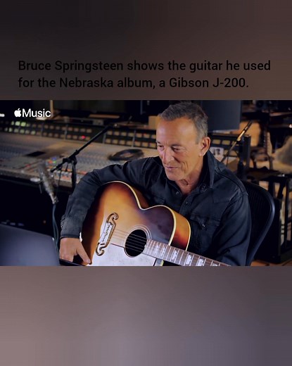 This is the acoustic guitar Bruce Springsteen played during the Nebraska sessions. For his biopic Deliver Me From Nowhere, Bruce Springsteen gave a similar guitar to Jeremy Allen White 💯. | E Street Nation