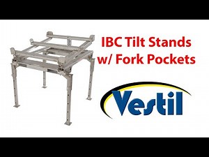 IBC-TLT Stainless Steel Bulk Container Tilt Stand with Fork Pockets and Adjustable Legs