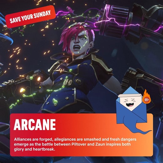 30K views · 97 reactions | This Sunday, there’s no time for the scaries as the battle between Piltover and Zaun continues.  Arcane | Netflix | Facebook