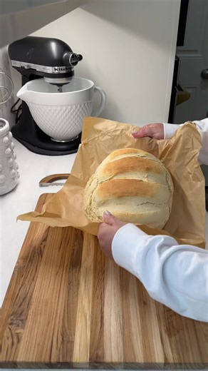 Quick & Easy Bread Recipe: 2 cups warm water 1 & 1/2 tbs quick rise yeast 1/4 cup sugar 2 tbs olive oil 2 tsp salt 5 cups AP flour Whisk together the warm water, yeast and sugar until combinded let sit for a couple of minutes. Next you’re going to add in your olive oil, salt and flour. Add dough hook to your mixer and knead for 6 minutes. Place dough on parchment paper and shape. Put into Dutch oven cover let rise for 25-30 minutes. preheat oven to 350° bake for 35-40 minutes depending on your o