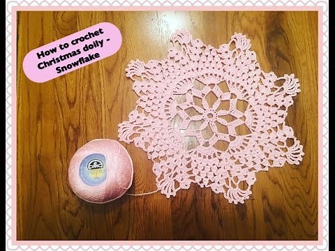 How to crochet Christmas doily - Snowflake