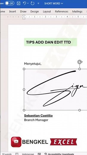 just 1 second | how to add and edit signatures in word #feedshorts #shortvideo #shorts
