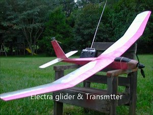 RC ELECTRA 78" span balsa electric Glider set up for DiY Video feed to laptop, Goldberg design..