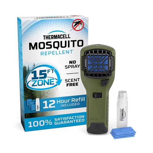 Thermacell Handheld Adventure Mosquito Repellent with 12 Hours of Mosquito Protection, Forest Green, with Clip for Hunting Fishing and Camping