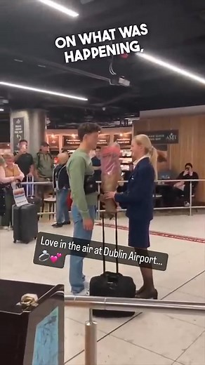 Flight attendant gets proposed to at the airport ❤️ #fyp #foryou #reelsfypシ | Claudia Jones