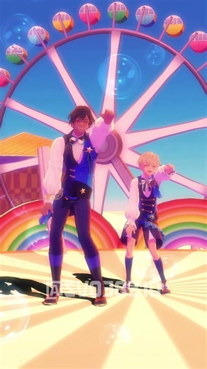 【Obey Me! MMD】Cute Wave Dance Cherry Pop PUBG Victory Dance 61 【 Simeon + Luke】