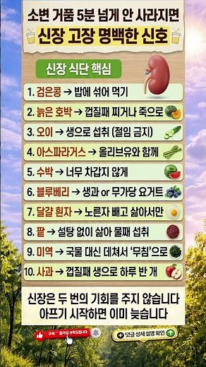 신장이 망가지기 전에 꼭 먹어야 할 10가지 음식