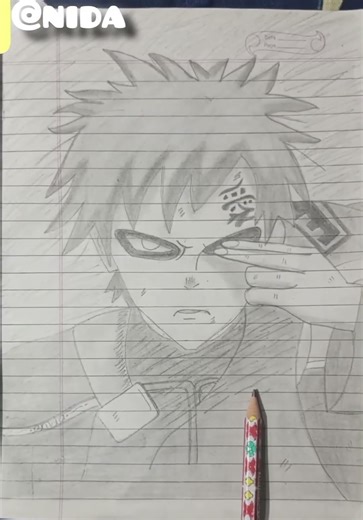Gaara from Naruto Shippuden|drawing|@nida| #amine #art #drawing #naruto #nidakhan