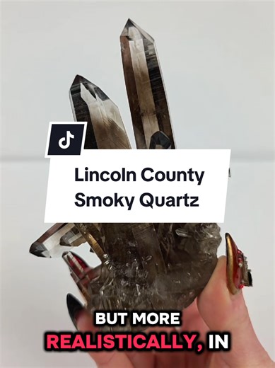 What is your favorite locality for Smoky Quartz? 💎 Most collectors agree on two top contenders: Swiss, and New Mexican. These are an example of New Mexican Smoky Quartz from the famous Lincoln County. They are immediately recognizable by there lengthy crystals, high luster, detailed striations and most notably the whisps and phantoms. These are cause by aluminum trace elements caught in the color centers of the quartz crystal lattice structure and naturally irradiated by geothermal energy. In a