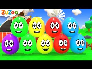 Learning Colors and Numbers Song | Colorful Eggs on the Farm | ZuZoo Nursery Rhymes & Kids Songs