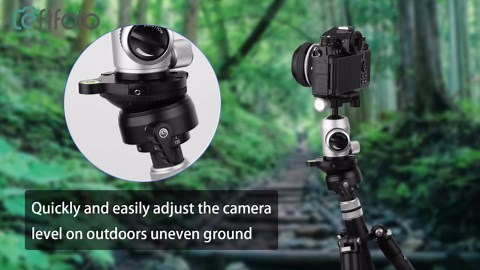 Leftfoto Precision Tripod Leveling Base Plate Half Ball Leveler with 360° Rotation and +/- 15° Tilt Compatible with DSLR Camcorders and Monopods Supports up to 10kg/22lbs