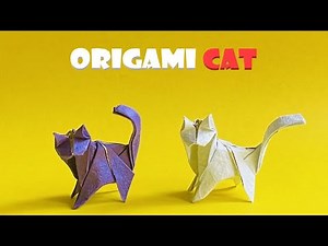 How to make an origami cat, step by step tutorial