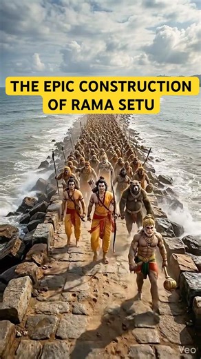 Millions of vanaras One legendary bridge.#ramsetu #timelapsebuild #construction #ancienthistory